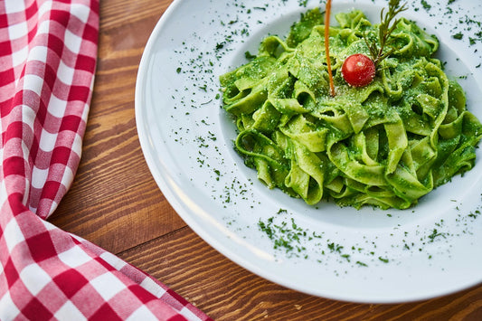 Těstoviny s pestem microgreens rukoly